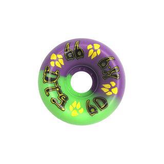 Dogtown Skateboard Wheels 60mm K-9 80's 99A Purple/Neon Green Old School
