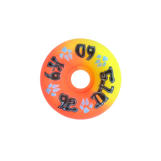 Dogtown Skateboard Wheels 60mm K-9 80's 92A Neon Yellow/Neon Orange Old School