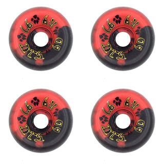 Dogtown Skateboard Wheels 60mm K-9 80's 97A Red/Black Swirl
