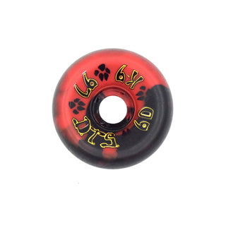 Dogtown Skateboard Wheels 60mm K-9 80's 97A Red/Black Swirl