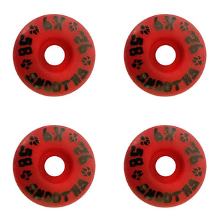 Dogtown Skateboard Wheels 58mm K-9 Smooths 92A Cherry Bomb Red