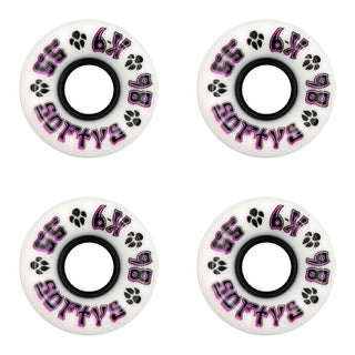 Dogtown Skateboard Wheels 55mm K-9 Softys 86A White