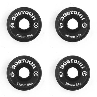 Dogtown Skateboard Wheels 59mm K-9 Premium Cruiser 84A Clear Black