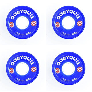 Dogtown Skateboard Wheels 59mm K-9 Premium Cruiser 84A Clear Blue