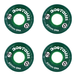 Dogtown Skateboard Wheels 63mm K-9 Premium Cruiser 84A Clear Green