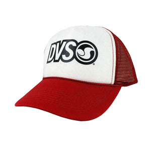DVS Skateboard Hat Logo Black/Red/White Mesh Snapback