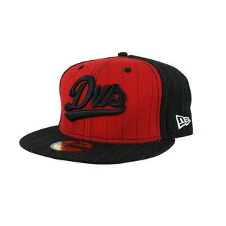 DVS Skateboard Hat Classic Pinstripe Red/Black Fitted 7 3/4"