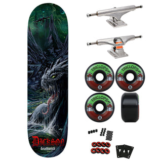 Deathwish Premium Skateboard with Indy Trucks, Triclops Wheels 8.5" Dickson Metaphysical