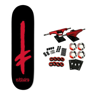 Deathwish Skateboard Complete Gang Spray Black/Red 8.0" x 31.5"