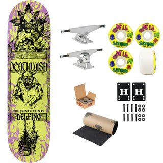 Deathwish Premium Complete Skateboard Pedro Delfino Chaos 8.25" Ft. Krux/Satori/Independent