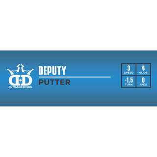 Dynamic Disc Golf Prime Burst Deputy Putter 3/4/-1.5/0 Grey/Blue 174 grams