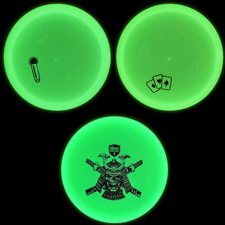 Discmania Glow in The Dark Disc Golf Set 3 Pack of Discs - Majesty, Rockstar, Samurai