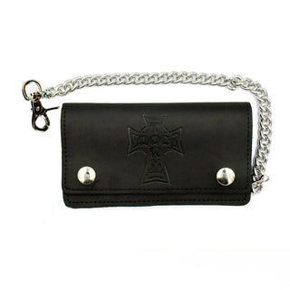 Dogtown Skateboard Chain Wallet Vintage Cross Large Leather Black
