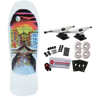 Dogtown Skateboard Complete Dressen Street 80s White 10.02" x 30.3"