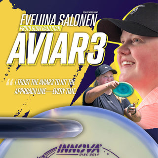 Innova Disc Golf Eveliina Salonen Tour Series Proto Glow Star Aviar3 Putter 3/2/0/2 Blue/Pink Flowers 173 grams