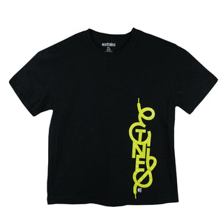 Etnies Skateboard T-Shirts Lace Logo Black - Youth Kids Extra Large