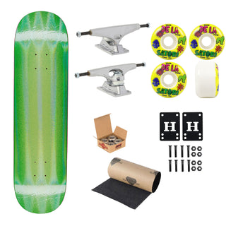 FA Premium Upgrade Skateboard Stamp Embossed Neon Green 8.44" x 31.89" Krux Trucks, Satori Wheels, Independent Bearings