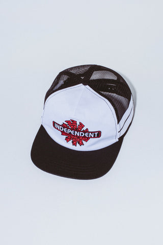 FA X Independent Hat Spiral Logo Trucker White/Black