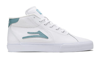Lakai Skateboard Shoes Flaco II Mid White/Nile Leather