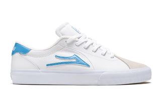 Lakai Skateboard Shoes Flaco II White/Cyan Leather