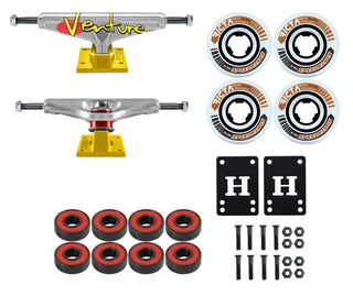Venture Skateboard Trucks Team Full Bleed 92 5.6 (8.25") with 54mm 99A Ricta Speed Rings Wheels, Bearings, Hardware