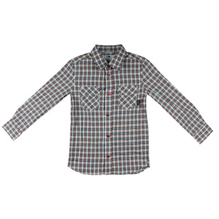 Fourstar Button Up Longsleeve Belmont Brick - Youth Kids Medium