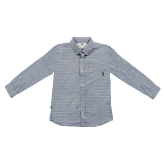 Fourstar Button Up Longsleeve Gulf Blue - Youth Kids Medium