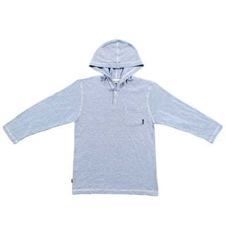 Fourstar Skateboard Longsleeve Hood Stripped Blue/Grey - Youth Kids Medium