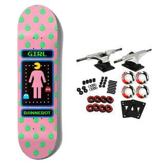 Girl x Pac-Man Skateboard Complete Bannerot Pink 8.5" x 32"