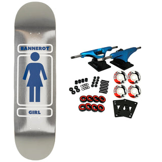 Girl Skateboard Complete Bannerot Metalls Silver 8.5" x 31.75"