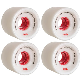Paris Longboard Trucks V2 180mm 50Â° Raw Polished + Globe Conical 62mm 78a Wheels White/Red + Abec 7 Bearings