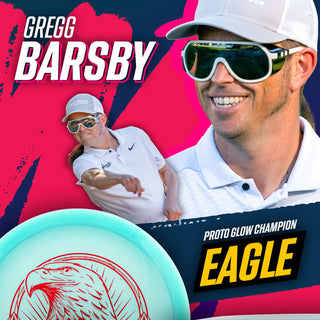 Innova Disc Golf Star Team Tour Series Gregg Barsby Proto Glow Champion Eagle 7/4/-1/3 Peach/Rainbow 173 grams