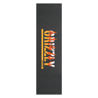 Grizzly Grip Skateboard Griptape Sheet Fire Starter Black/Orange 9" x 33"