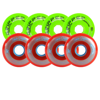 Labeda Roller Hockey Wheels - Gripper Combo 68/72 Youth HiLo 74A Green/Red (8-Pack)