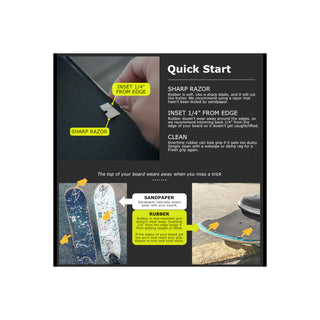 DKL Skateboard Grip Tape Non-Abrasive Rubber Griptape 9" x 33"