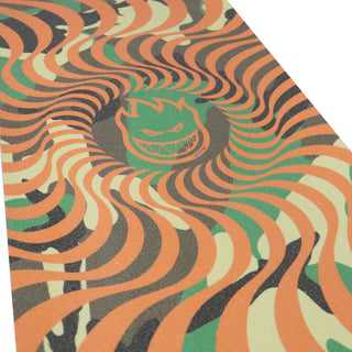 Spitfire Wheels Skateboard Griptape Classic Swirl Camo/Orange 9" x 33" Grip Tape Sheet