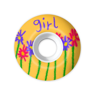 Girl Skateboard Wheels 56mm Flowers 99AWhite
