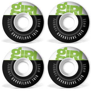 Girl Skateboard Wheels 55mm Rising 99A White
