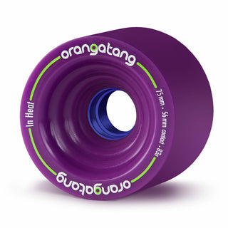 Orangatang Longboard Wheels In-Heat Purple 75mm 83A with Loaded Jehu V2 Bearings