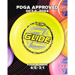 Discraft Disc Golf Z Line Classic Reissue Glide Midrange 6/5/-3/2 Red/Green/Hexagon Prisms 175-176g