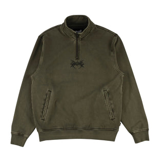Welcome Skateboards Sweatshirt Gouge Embroidered Quarter Zip Forest Night