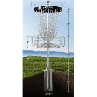 MVP Disc Golf Black Hole Gravity Permanent Basket Red
