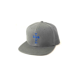 Dogtown Skateboards Hat Cross Letters Snapback Charcoal/Royal Blue Cross