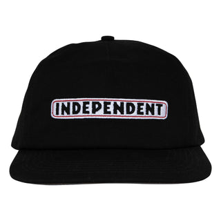 Independent Trucks Hat Bar Logo Snapback Unstructured Black