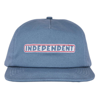 Independent Trucks Hat Bar Logo Snapback Unstructured Slate Blue