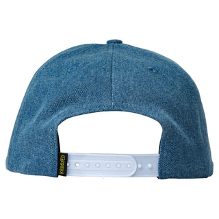 Krooked Skateboards Hat Eyes Snapback Washed Denim/Yellow Yellow