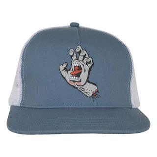 Santa Cruz Skateboards Hat Screaming Hand Front Mesh Trucker Slate Blue