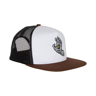Santa Cruz Skateboards Hat Screaming Hand Front Mesh Trucker White/Brown/Black