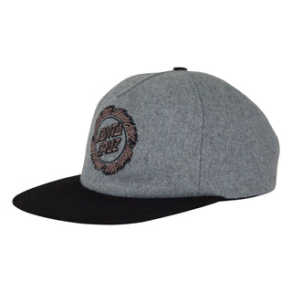 Santa Cruz Skateboards Hat Flame Ringed Dot Snapback Unstructured Black/Grey