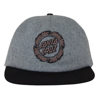 Santa Cruz Skateboards Hat Flame Ringed Dot Snapback Unstructured Black/Grey